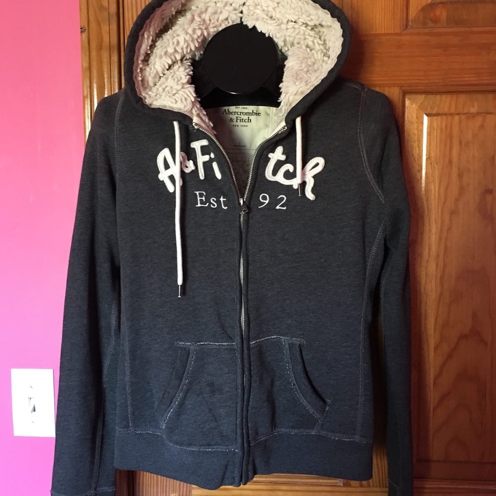 Abercrombie & Fitch Logo Sherpa Hoodie